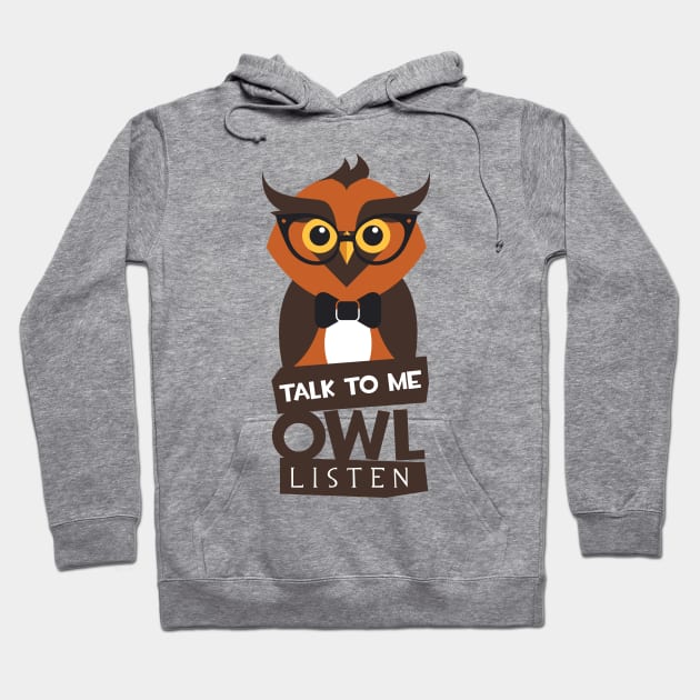 owl listen Hoodie by positivedesigners